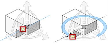 Segmented ends of the 3D dragger linear and rotational controls for snapping