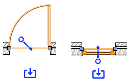 Shows the handing and interior side indicators used for interactive editing